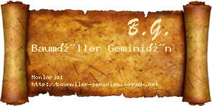 Baumüller Geminián névjegykártya